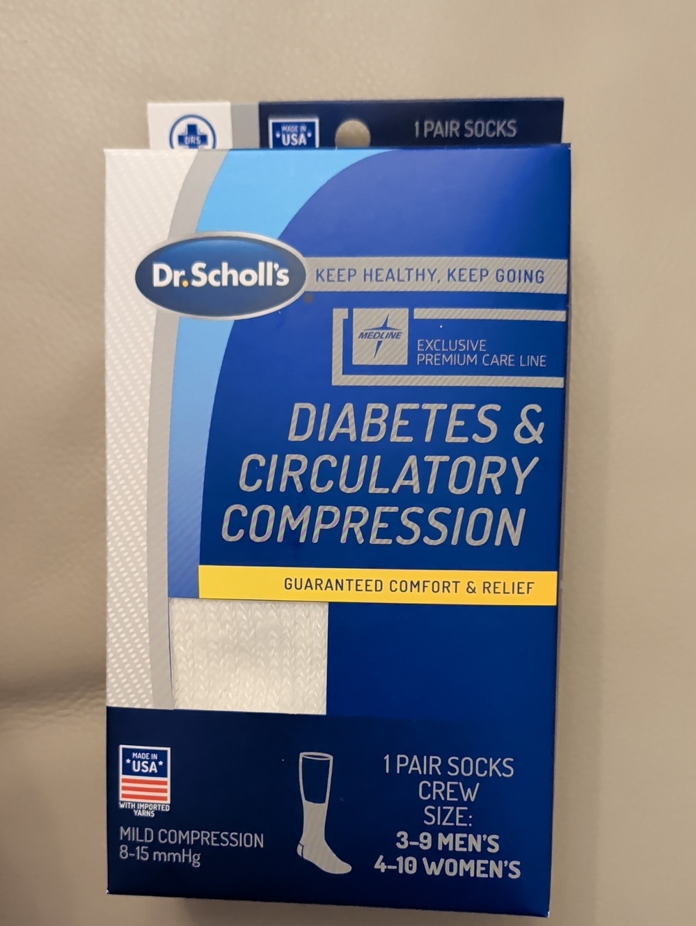 Dr. Scholl's Diabetes & Circulatory Compression Crew Socks White